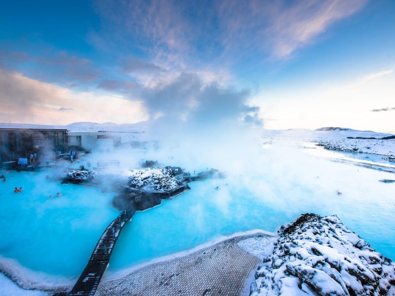 Blue lagoon hot spring geothermal spa in Iceland